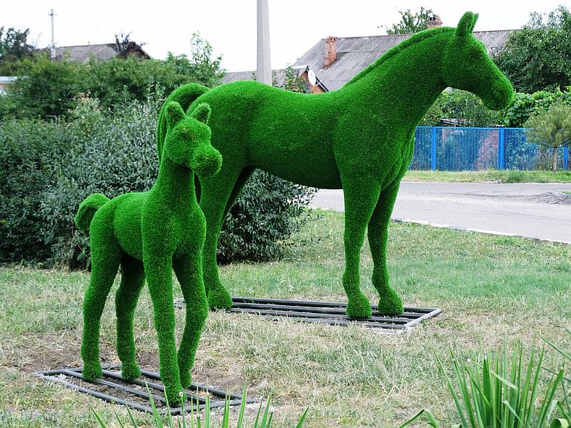 В городе установлены топиарные фигуры