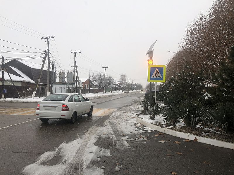 Автономные светофоры Т-7 установлены на пешеходных переходах