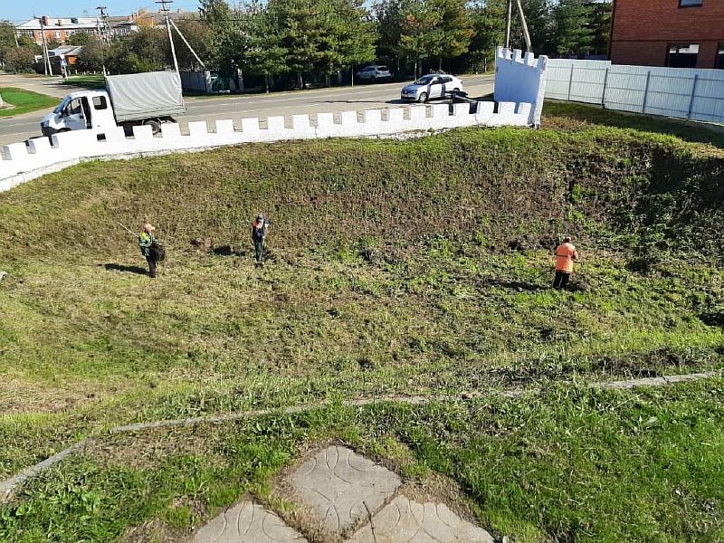 Косим сорную растительность, наводим санитарный порядок